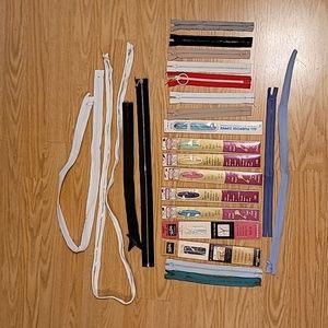 Lot Of 23  Zippers Vintage & Modern JP Coates Talon Metal & Nylon 7" - 22"